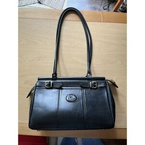 Orifaz Argentine Leather Shoulder Bag Black Buckle Detail Satchel Handbag